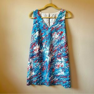 Bar III Teal and Coral Print Dress Size M